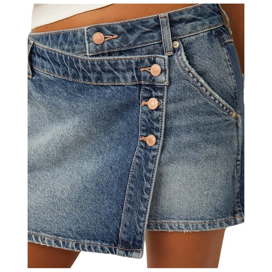 Wynne Denim Skirt (Dark Denim)
