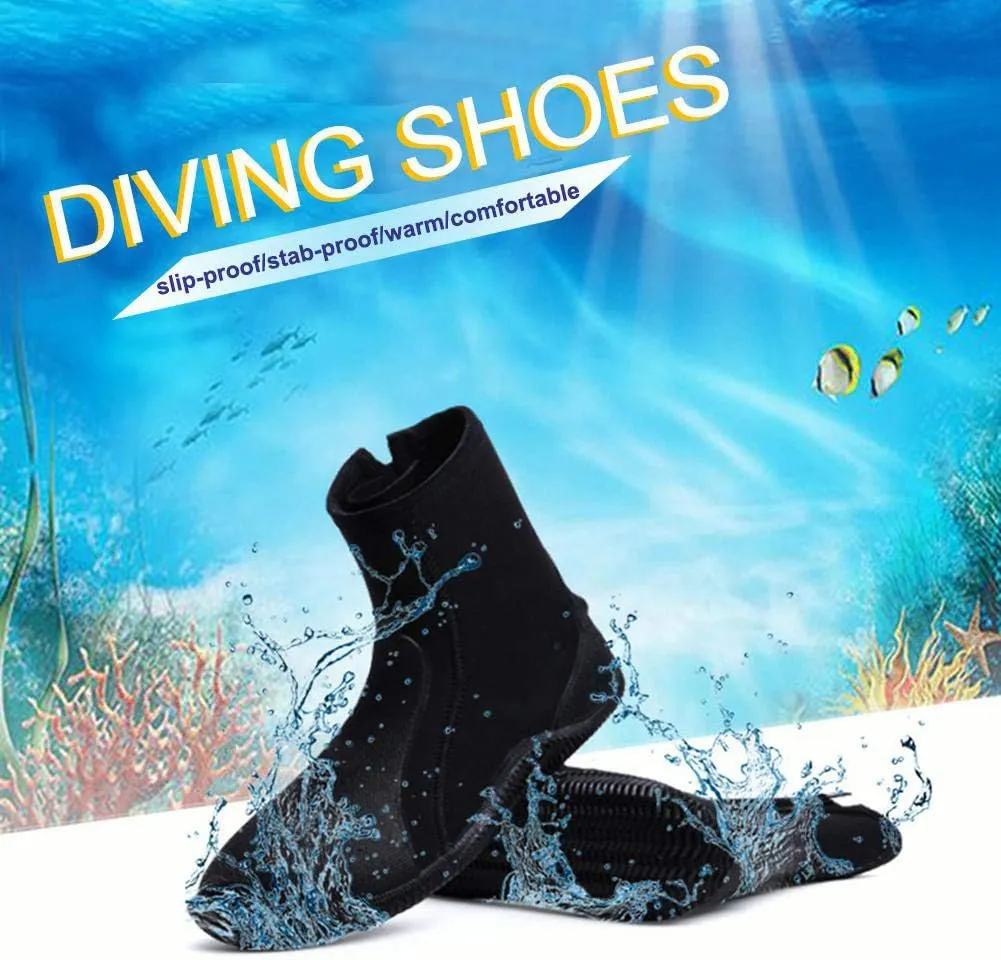 WYYHAA Wetsuit Boots - 5mm Neoprene Snorkeling Surfing Shoes, Fin Booties Quick-Dry Anti-Slip Water Sports Boots for Kayaking