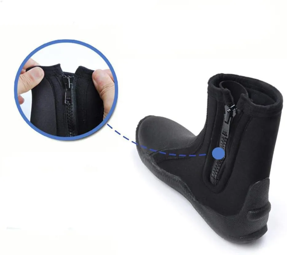 WYYHAA Wetsuit Boots - 5mm Neoprene Snorkeling Surfing Shoes, Fin Booties Quick-Dry Anti-Slip Water Sports Boots for Kayaking