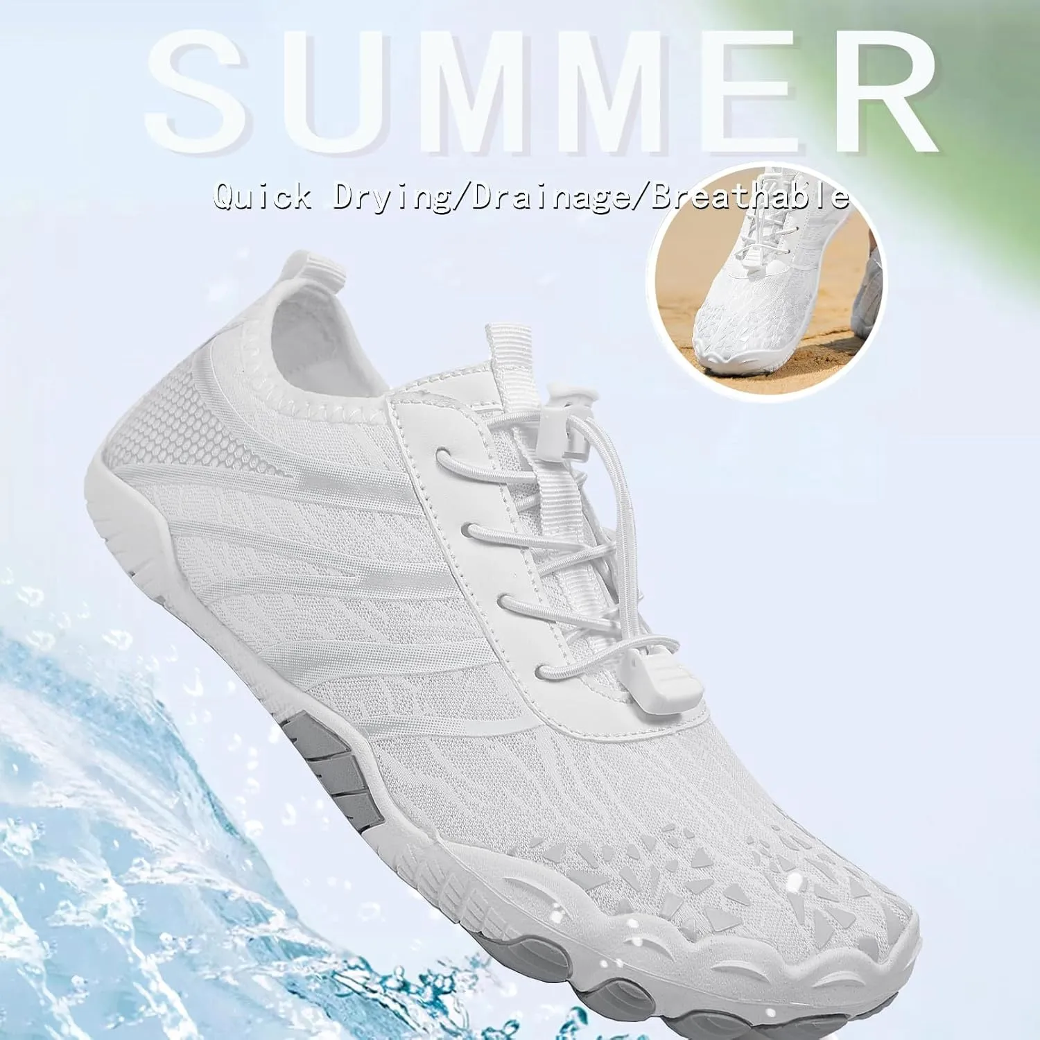 XNIRON Hike Barefoot Shoes for Womens Men,Quick Dry Water Shoes,Beach Pool Aqua Swim Surf Hiking Walking Shoes,Non-Slip Athletic Footwear Wide Toe Water Shoes
