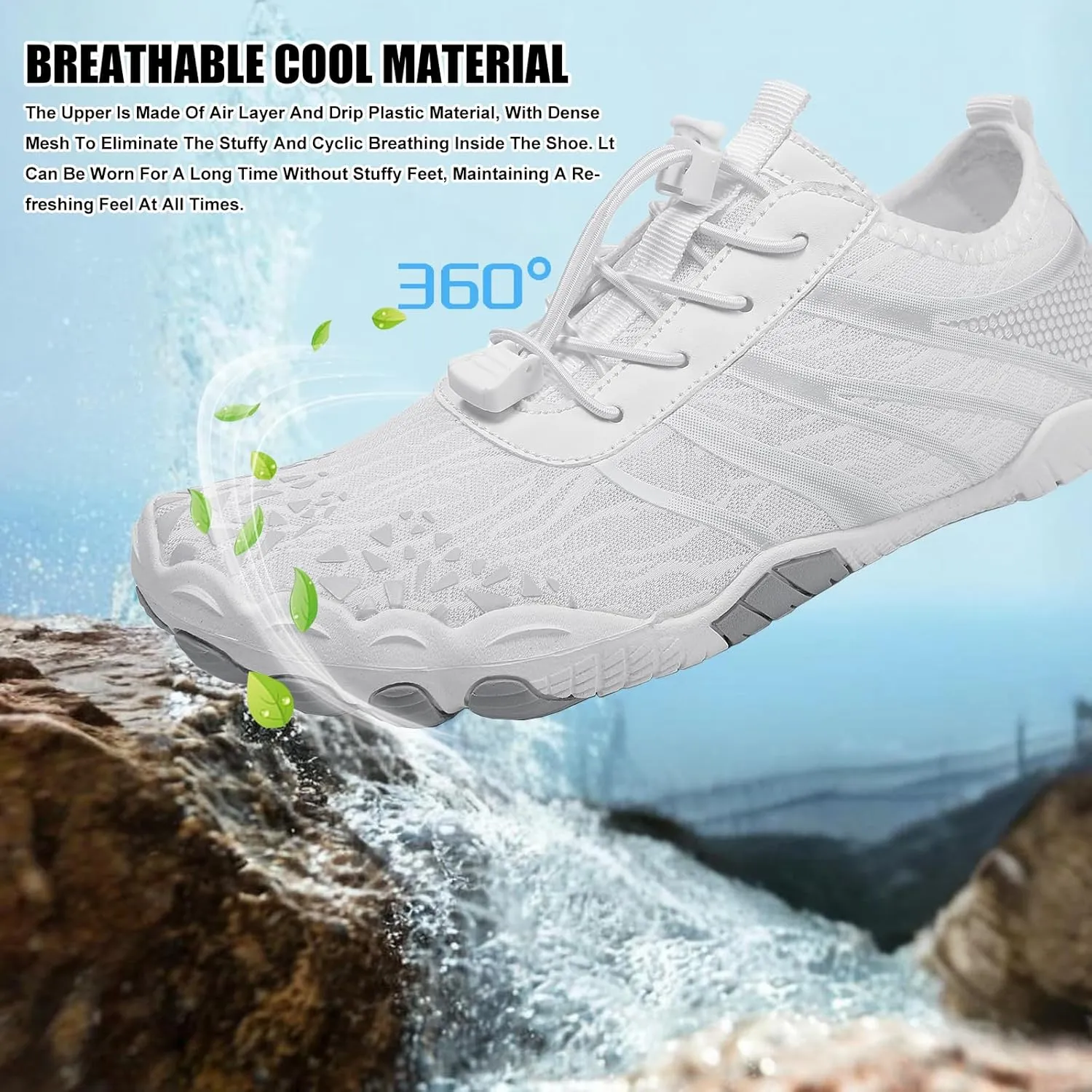 XNIRON Hike Barefoot Shoes for Womens Men,Quick Dry Water Shoes,Beach Pool Aqua Swim Surf Hiking Walking Shoes,Non-Slip Athletic Footwear Wide Toe Water Shoes