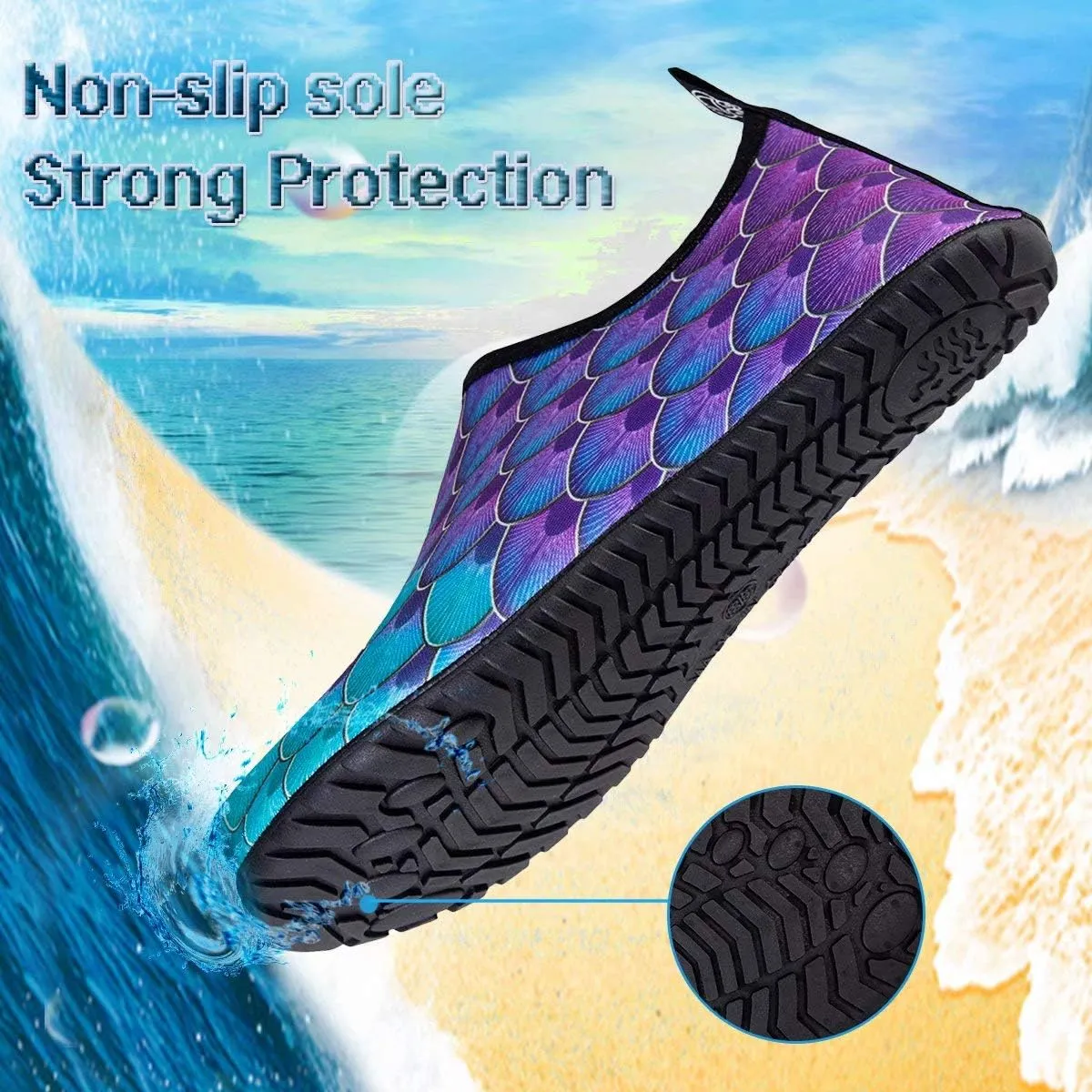 YALOX Water Shoes Women's Men's Outdoor Beach Swimming Aqua Socks Quick-Dry Barefoot Shoes Surfing Yoga Pool Exercise