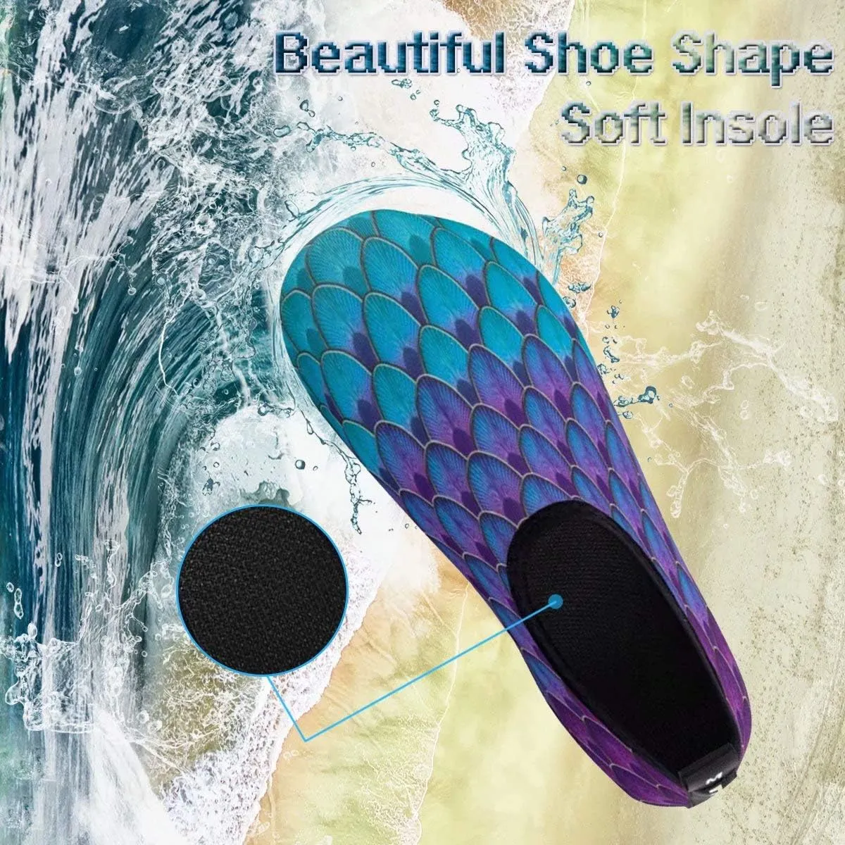 YALOX Water Shoes Women's Men's Outdoor Beach Swimming Aqua Socks Quick-Dry Barefoot Shoes Surfing Yoga Pool Exercise