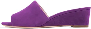 YDN Women Low Heel Wedge Sandals Slip on Mules Peep Toe Shoes for Party Prom
