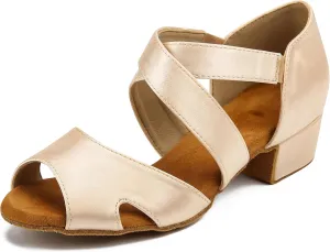 YYTing Women Swing Latin Ballroom Dance Shoes (Suede Sole, Elastic Closure) 1.5 inch Heel YT27
